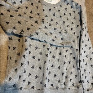 Converse Gray Crewneck Sweater with Black High Top Shoe Pattern